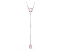 Swarovski Collier en Y Attract, Taille ronde, Rose, Métal rhodié