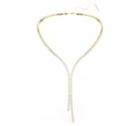 Swarovski Collier en Y Matrix, coupe ronde, blanc, finition or 18 carats