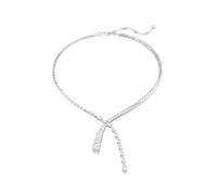 Swarovski Collier en Y Matrix, Tailles variées, Blanc, Métal rhodié