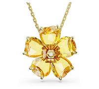 Swarovski Collier Florere, motif fleur en cristaux jaunes, placage ton or