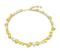 Swarovski Collier Gema, composé de cristaux jaunes et inCOLOR_NAMEes, placage ton or