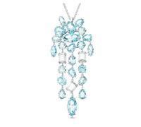 Swarovski Collier Gema serti d'une cascade de cristaux dans les tons bleus, en métal rhodié