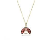 Swarovski Collier Idyllia au pendentif coccinelle orné de cristaux rouges, en placage de ton or