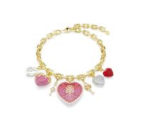 Swarovski Collier Idyllia, coupe mixte, cœur, clé, multicolore, finition or 18 carats