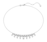 Swarovski Collier Idyllia, coupe mixte, flocon de neige, blanc, plaqué rhodium