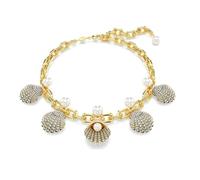 Swarovski Collier Idyllia Crystal Pearls Coquillage blanc plaqué or