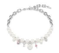 Swarovski Collier Idyllia, Crystal Pearl, coupe mixte, blanc, plaqué rhodium