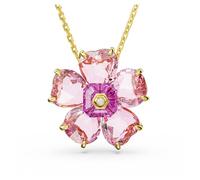 Swarovski Collier Idyllia, Fleur, Rose, Placage de ton or
