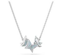 Swarovski Collier Idyllia Lilia, Papillon, Bleu, Métal rhodié