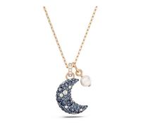 Swarovski Collier Luna au pendentif lune, accompagné d'une perle, en placage de ton or rose