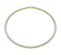 Swarovski Collier Matrix Tennis, Taille ronde, Blanc, Placage de ton or