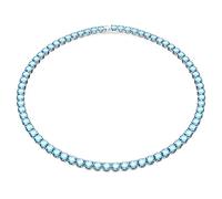 Swarovski Collier Matrix Tennis, Taille ronde, Medium, Bleu, Métal rhodié