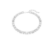 Swarovski Collier Millenia, cristaux octogonaux blancs sertis sur chaîne délicate, fermoir mousqueton, design captivant pour illuminer votre style, en métal rhodié