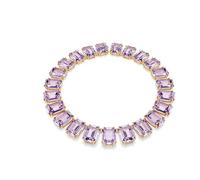 Collier Tennis Millenia, Cristaux oversize, Taille octogonale, Violet, Placage de ton or