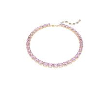 Swarovski Collier Millenia, cristaux violets taille octogone, longueur réglable 38-43 cm, design vibrant et expressif, placage de ton or