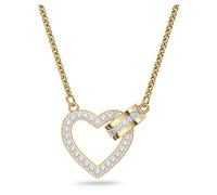 Swarovski - Collier or, Cœur en cristal Swarovski, pour femmes (Romantique/Sentimentale), Unisex, Or, Classique, Câble, Doré, Pavé, Métal commun, 4.536g, 14.96cm, 0.59cm, 0.55cm