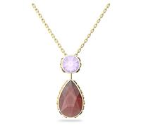 Swarovski Collier Orbita, petit, taille octogonale avec cristaux et placage de ton or, multicolore