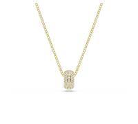 Swarovski Collier pendentif de la collection Dextera, anneau pavé de cristaux Zirconia incolores, avec un placage de ton or