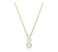 Swarovski Collier pendentif, de la collection Stilla Attract, trois cristaux Zirconia incolores de taille ronde sertis griffes, dans un placage de ton or