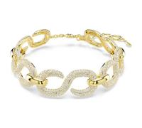 Swarovski Collier ras du cou Dextera, coupe ronde, blanc, finition or 18 carats