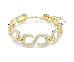 Swarovski Collier ras du cou Dextera, coupe ronde, blanc, finition or 18 carats