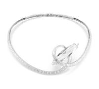 Swarovski Collier ras du cou Matrix, coupe baguette, blanc, plaqué rhodium