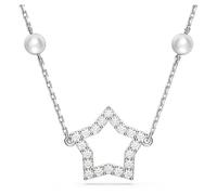 Swarovski Collier Stella, Crystal pearls, Étoile, Blanc, Métal rhodié