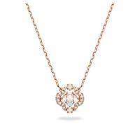 Collier Una, Trèfle à quatre feuilles, Blanc, Placage de ton or rosé OS
