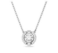 Swarovski Collier Sparkling Dance, taille ronde, blanc, métal rhodié