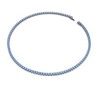 Swarovski Collier Tennis Matrix coupe ronde bleu plaqué ruthénium taille M cristal