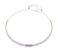 Swarovski Collier Tennis Matrix – dégradé de tailles rondes, multicolore, métal rhodié