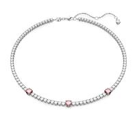 Swarovski Collier Tennis Matrix, serti de cristaux blancs et roses, en métal rhodié
