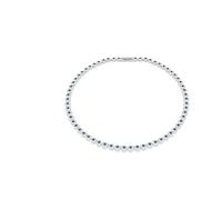 Swarovski Collier tennis Una Angelic, coupe ronde, bleu, plaqué rhodium