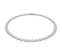 Swarovski Collier Tennis Una Angelic, Taille ronde, Medium, Blanc, Métal rhodié
