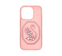 Swarovski Coque Signum iPhone 14 rose, cygne Swarovski orné de cristaux roses