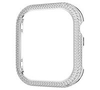 Swarovski Coque Sparkling compatible avec Apple Watch, cristaux transparents, métal rhodié
