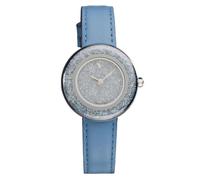 Swarovski Montre Crystalline Lustre – 33 mm, 3460 cristaux bleus, cuir italien, inoxydable, 50 m
