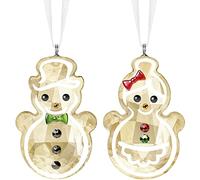 Swarovski Décoration Couple de Bonhommes de Neige Pain d’Épices