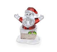 Swarovski Décoration Holiday Cheers en Cristal avec Père Noël et Cheminée, à 349 facettes, dans des Tons Rouge et incolore, détails Blancs, Verts et Noirs