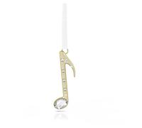 Swarovski Décoration Holiday Magic Note de musique, cristaux incolores, métal champagne, ruban blanc