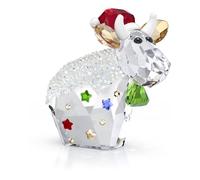 Swarovski Décoration, Mo la Vache, Fêtes Édition Annuelle 2025, en Cristal à 404 facettes, avec Crystal Rocks et détails Rouge, Vert, Bleu et doré