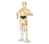 Swarovski Décoration Star Wars, C-3PO Le célèbre droïde de protocole, dans Une Statuette à 476 facettes, Cristal dorée et détails argenté et Noir
