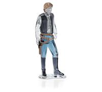 Swarovski Décoration Star Wars, Han Solo Le célèbre contrebandier dans Une Statuette à 347 facettes, Cristal Brun, Bleu, Gris et incolore, détails en métal laqué Noir et Gris
