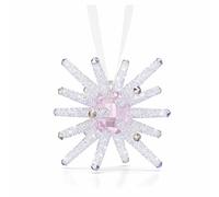 Swarovski Décoration Wicked, Baguette Magique, Cristal Rose à 443 facettes, Crystal Rocks, Ruban en Gros Grain Blanc