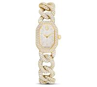 Swarovski Dextera 5668854 Montre à chaîne fabriquée en Suisse avec bracelet en cristal Doré, Doré