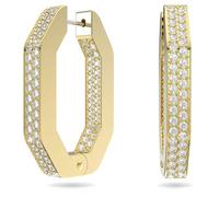 Swarovski Dextera Boucles d'oreilles créoles avec cristaux Swarovski blancs en pavé sur monture plaquée or rose, partie de la collection Swarovski Dextera, One Size, Métal, Pas de gemme