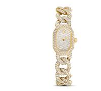 Swarovski Montre à chaîne Dextera 5668854 – fabriquée en Suisse, bracelet cristal Doré