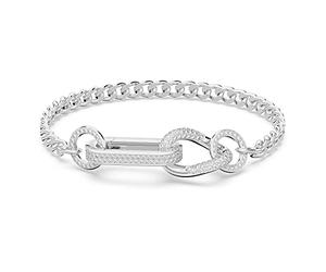 Swarovski Dextera Collection Bracelet, Pavé, Mixed links, White, Rhodium plated