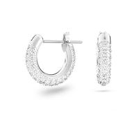 Swarovski – Anneaux d'oreilles Stone – Pavé, petites, blanches – Métal rhodié