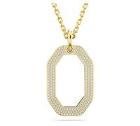 SWAROVSKI Dextera Collier avec pendentif octogonal serti de cristaux noirs sur chaîne finition ruthénium Collection Swarovski Dextera, One Size, Laiton, Pas de pierre précieuse
